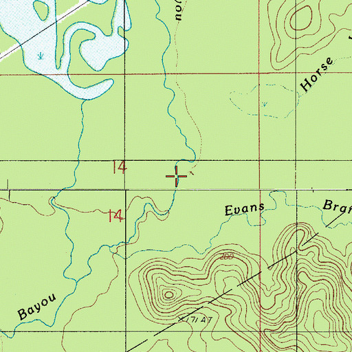 Topographic Map of Horse Lot Branch, LA