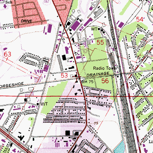 Topographic Map of Horseshoe Drainage Canal, LA