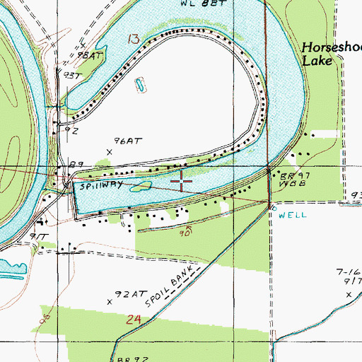 Topographic Map of Horseshoe Lake, LA