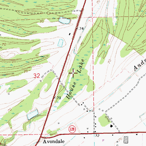 Topographic Map of House Lake, LA