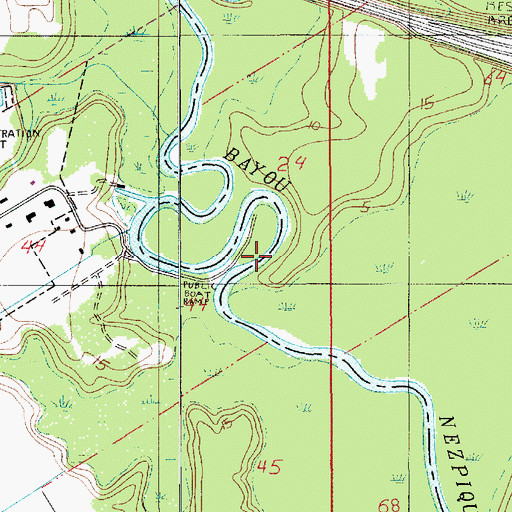 Topographic Map of Houssiere Park, LA