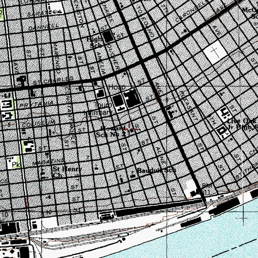 Topographic Map of Howard School Number 2, LA