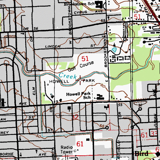 Topographic Map of Howell Park, LA