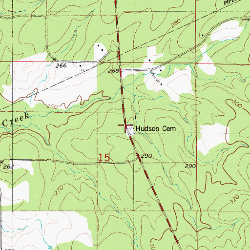 Topographic Map of Hudson Cemetery, LA