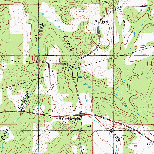 Topographic Map of Huey Branch, LA