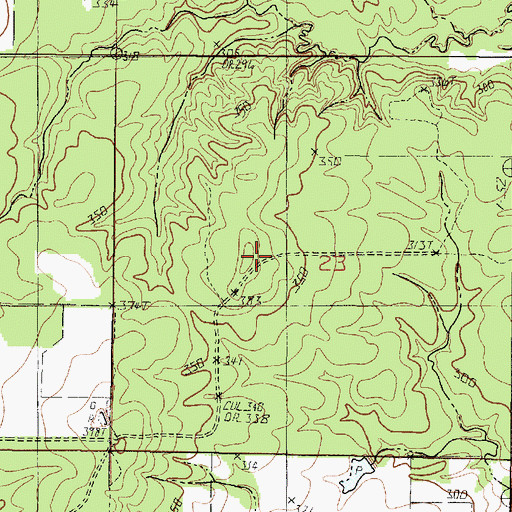 Topographic Map of Hughes Cemetery, LA