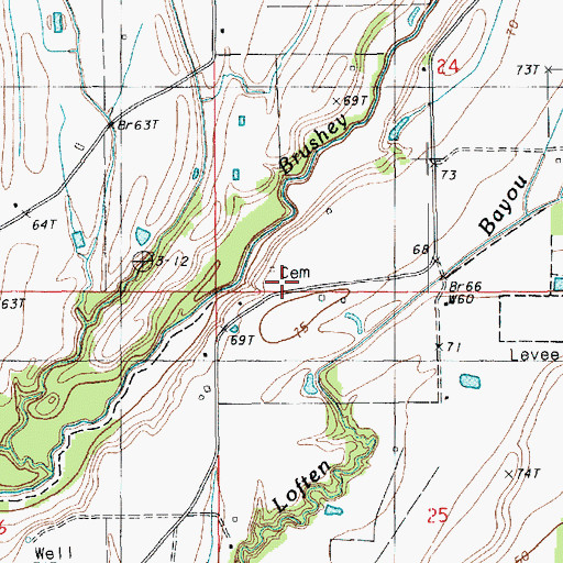 Topographic Map of Humble Cemetery, LA
