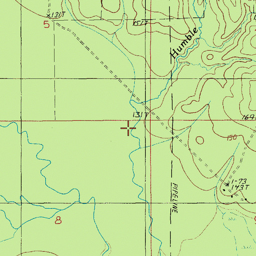 Topographic Map of Humble Creek, LA