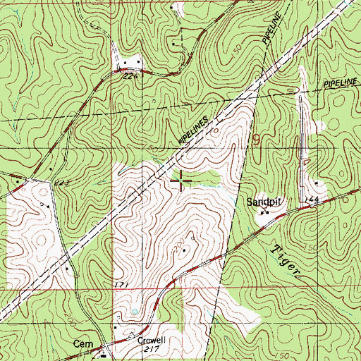 Topographic Map of Humbles Branch, LA