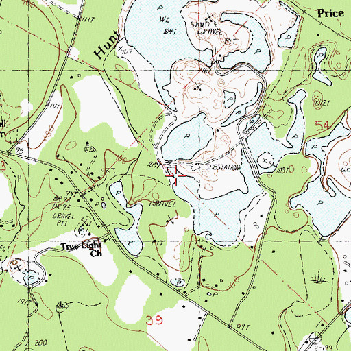 Topographic Map of Hunt Branch, LA