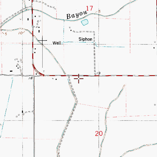 Topographic Map of Hunter Canal, LA