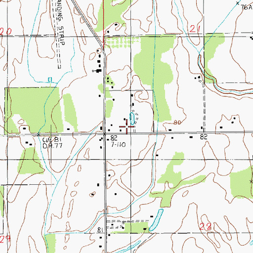 Topographic Map of Hunters Chapel, LA
