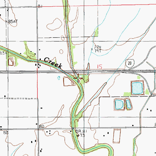 Topographic Map of Hurricane Bayou, LA