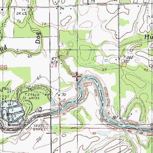 Topographic Map of Hurricane Bayou, LA