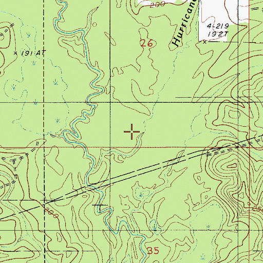 Topographic Map of Hurricane Creek, LA