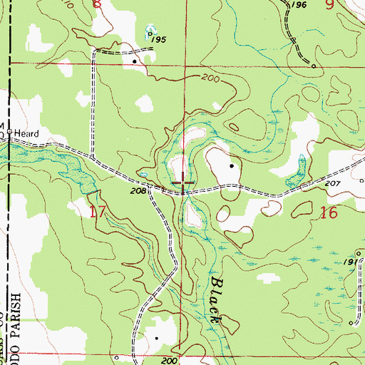 Topographic Map of Hurricane Creek, LA