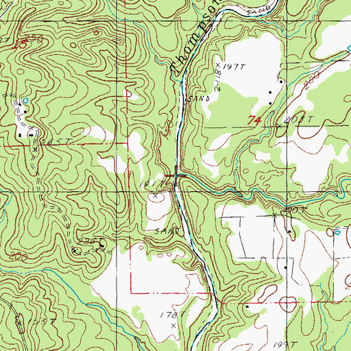 Topographic Map of Hurricane Creek, LA