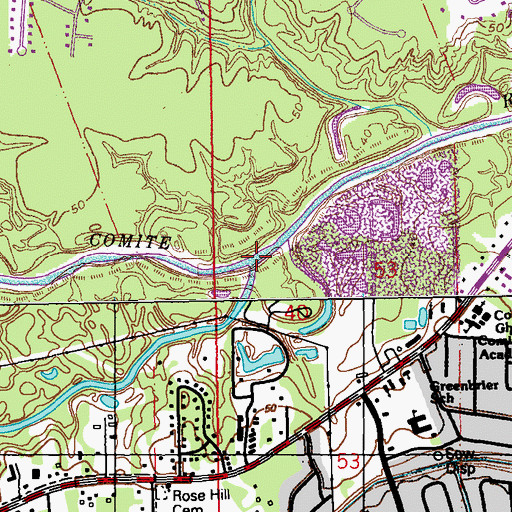 Topographic Map of Hurricane Creek, LA