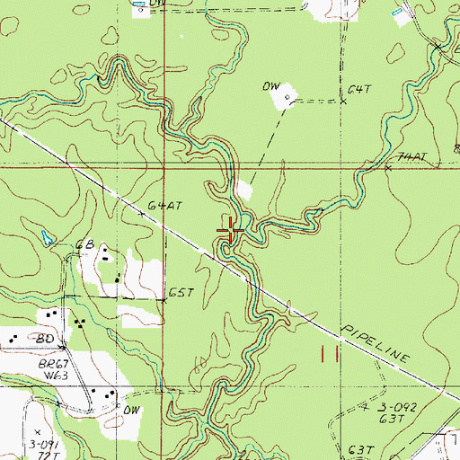 Topographic Map of Hurricane Creek, LA