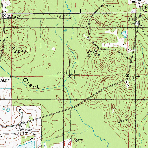 Topographic Map of Hurricane Creek, LA