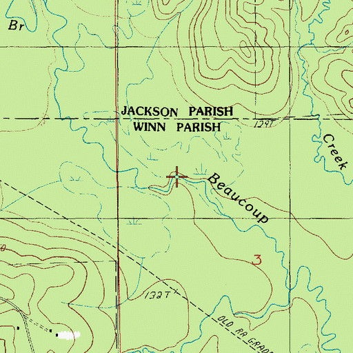 Topographic Map of Hurricane Creek, LA