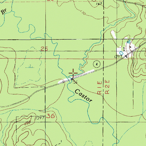 Topographic Map of Hurricane Creek, LA