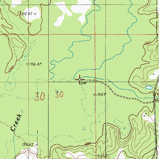 Topographic Map of Hurried Branch, LA