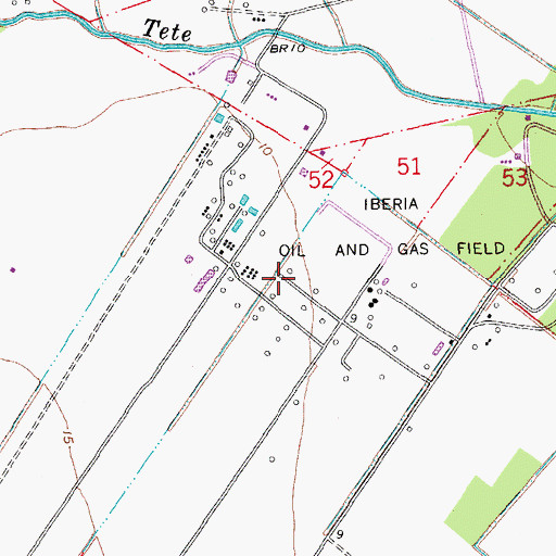 Topographic Map of Iberia Oil and Gas Field, LA