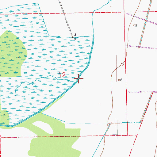 Topographic Map of Iberia-Saint Mary Canal, LA