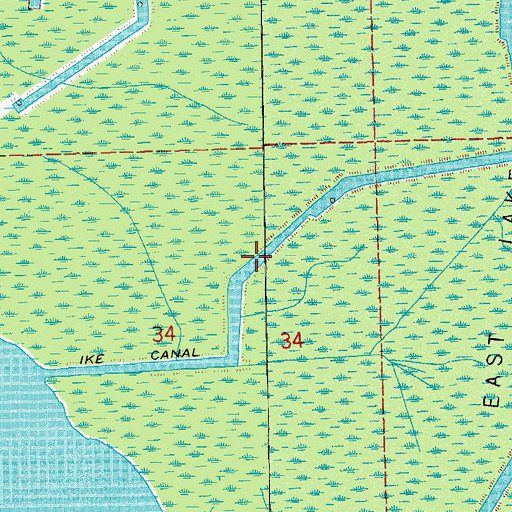 Topographic Map of Ike Canal, LA
