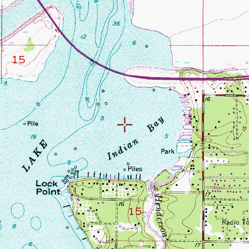 Topographic Map of Indian Bay, LA