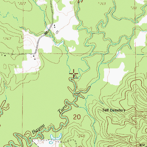 Topographic Map of Indian Bayou, LA
