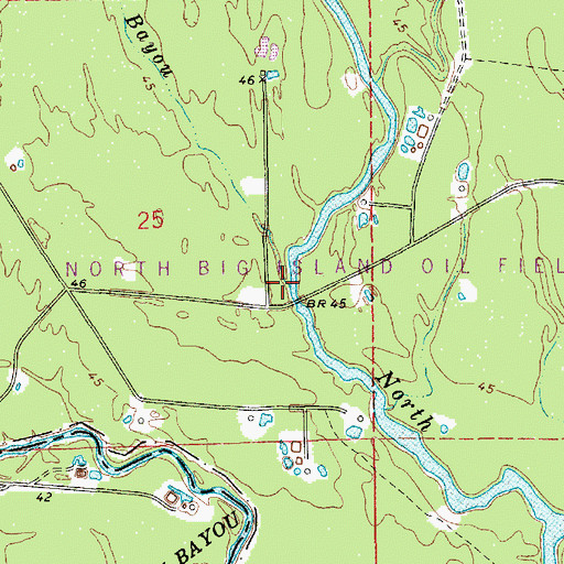 Topographic Map of Indian Bayou, LA