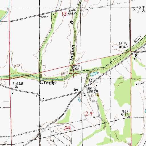 Topographic Map of Indian Bayou, LA
