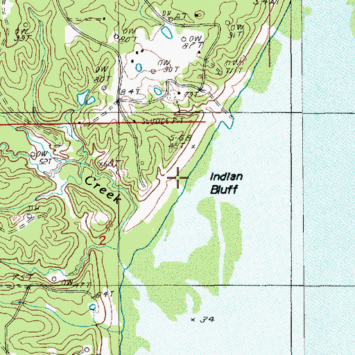 Topographic Map of Indian Bluff, LA