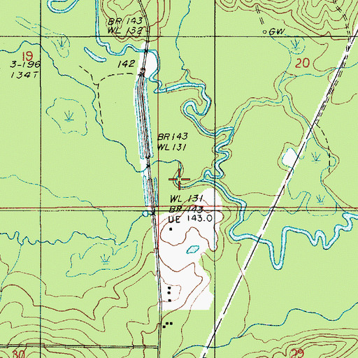 Topographic Map of Indian Creek, LA
