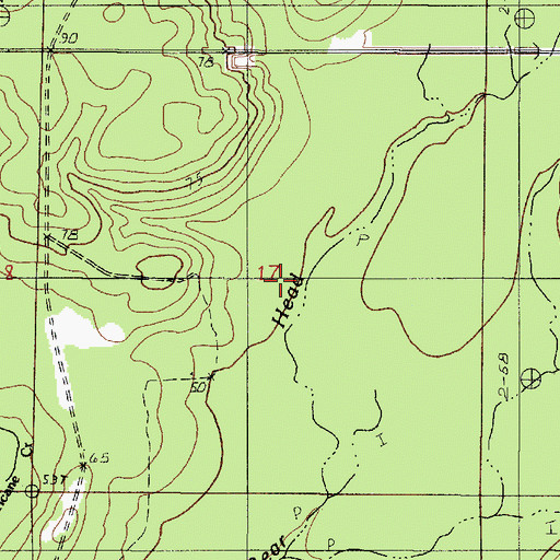 Topographic Map of Indian Creek, LA