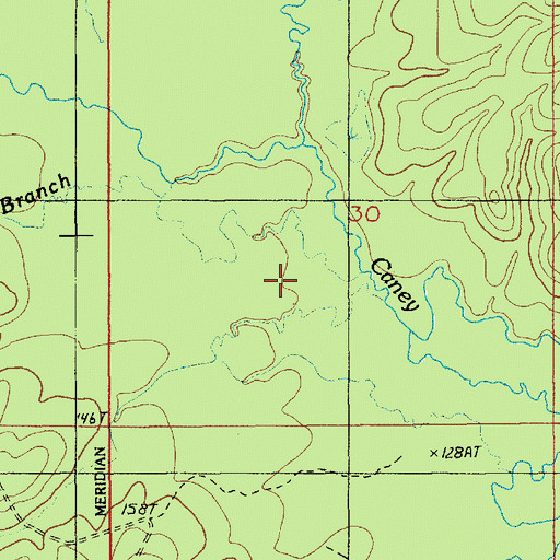 Topographic Map of Indian Creek, LA