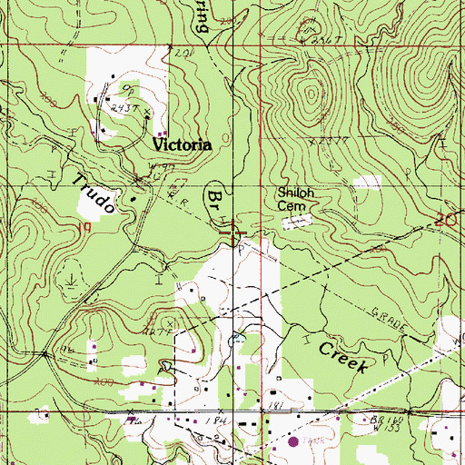 Topographic Map of Indian Spring Branch, LA