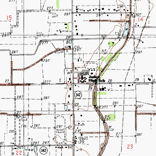 Topographic Map of Indice High School, LA