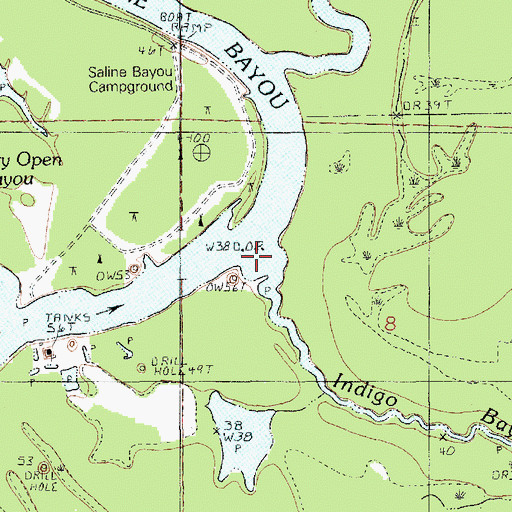 Topographic Map of Indigo Bayou, LA