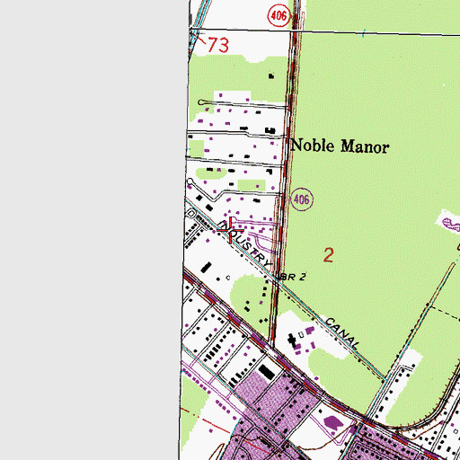Topographic Map of Industry Canal, LA