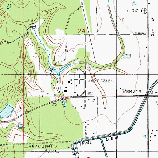 Topographic Map of Iota Racetrack, LA