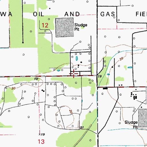 Topographic Map of Iowa Oil and Gas Field, LA