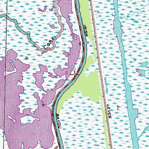 Topographic Map of Irish Bayou Canal, LA