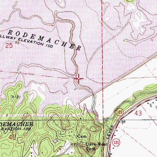 Topographic Map of Irish Ditch, LA
