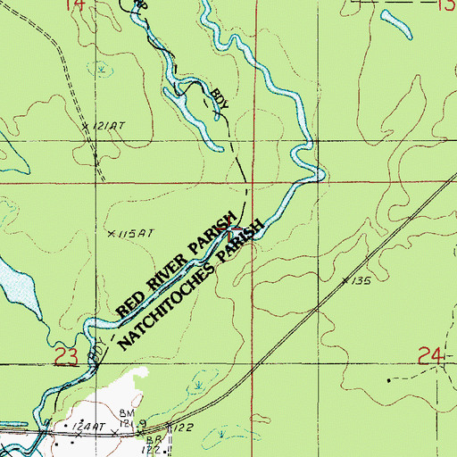 Topographic Map of Iron Springs Branch, LA