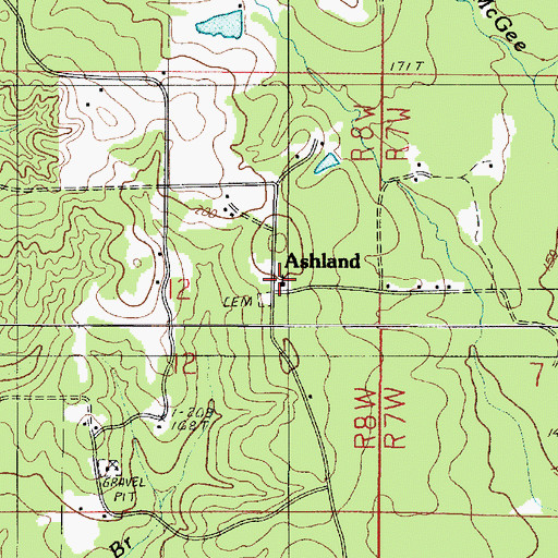 Topographic Map of Iron Springs School, LA