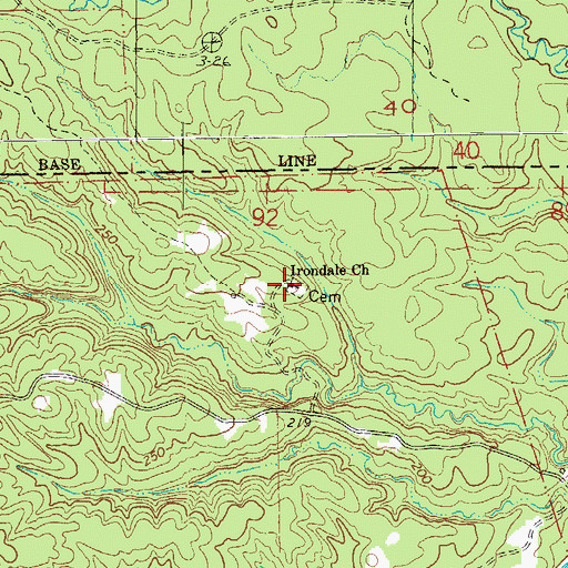 Topographic Map of Irondale Church, LA