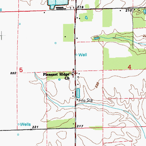 Topographic Map of Pleasant Ridge Church, AR
